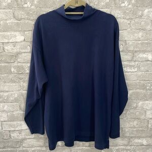 Boundary Waters Navy Cotton Turtleneck Shirt